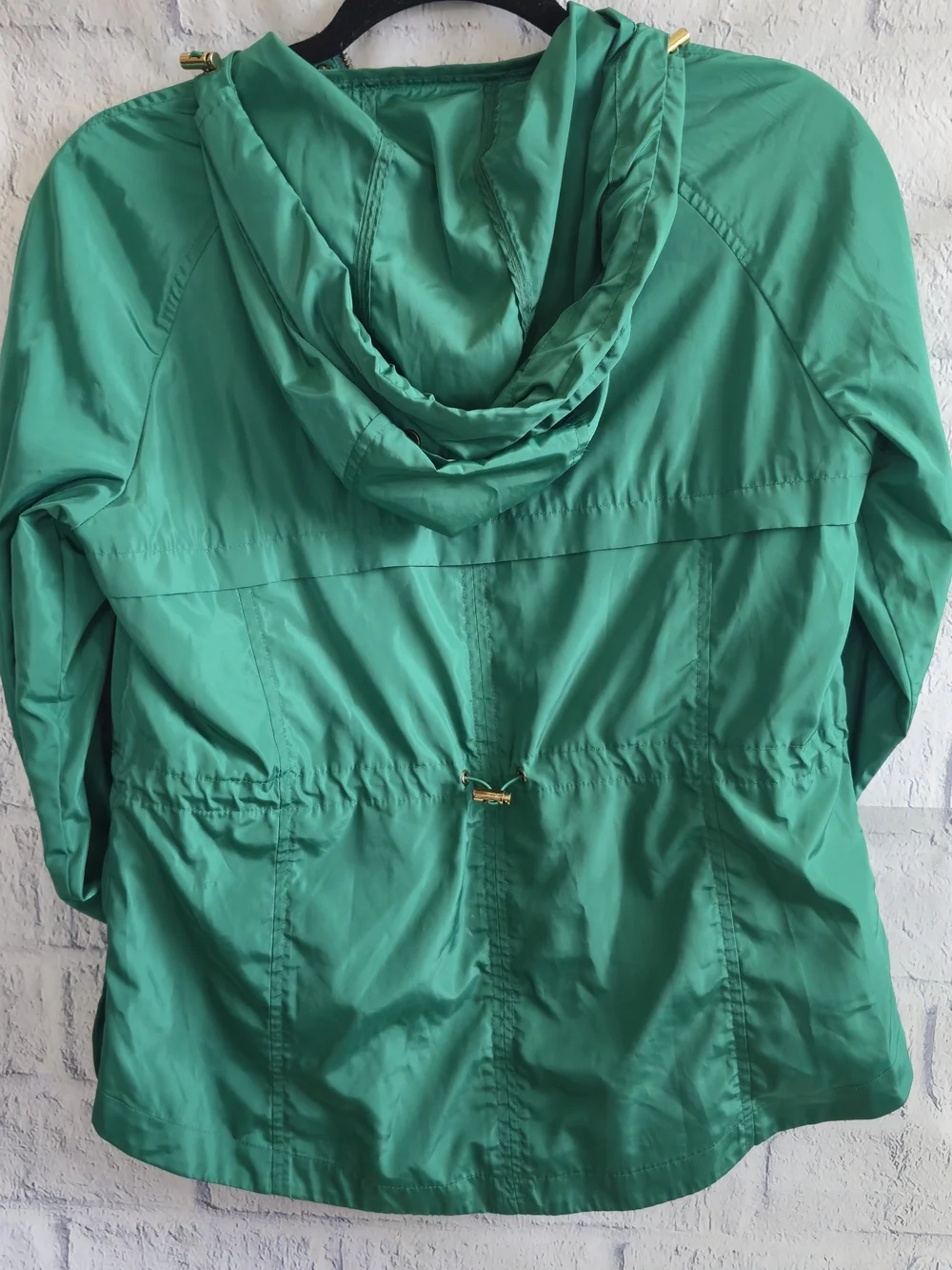 Zara Basic Kelly Green Hooded Full Zip Anorak Rain Jacket